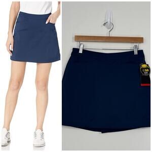 NWT PGA TOUR Women's Golf Mini Skort Size 2 Black Iris Stretch Waistband SPF 50